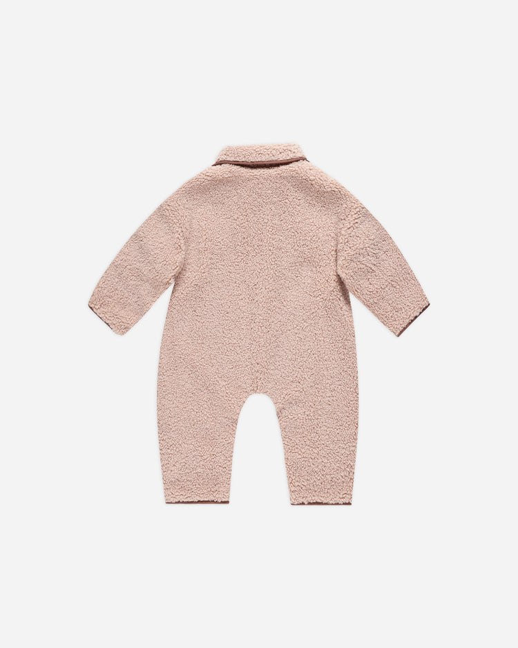 SHEARLING JUMPSUIT || BLUSH
