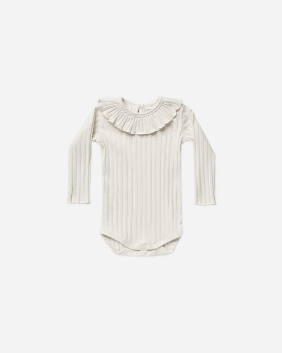 RUFFLE COLLAR ONESIE || IVORY