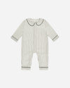 BABY PAJAMA ROMPER || FOREST PINSTRIPE