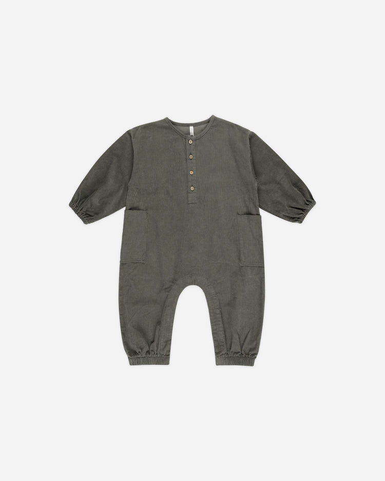 RELAXED CORDUROY JUMPSUIT || FOREST