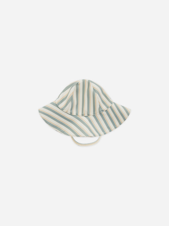Floppy Swim Hat - Aqua Stripe