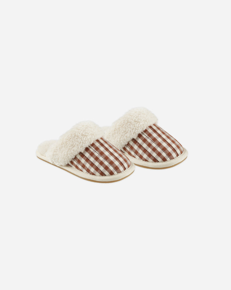 SLIPPERS || BRICK GINGHAM