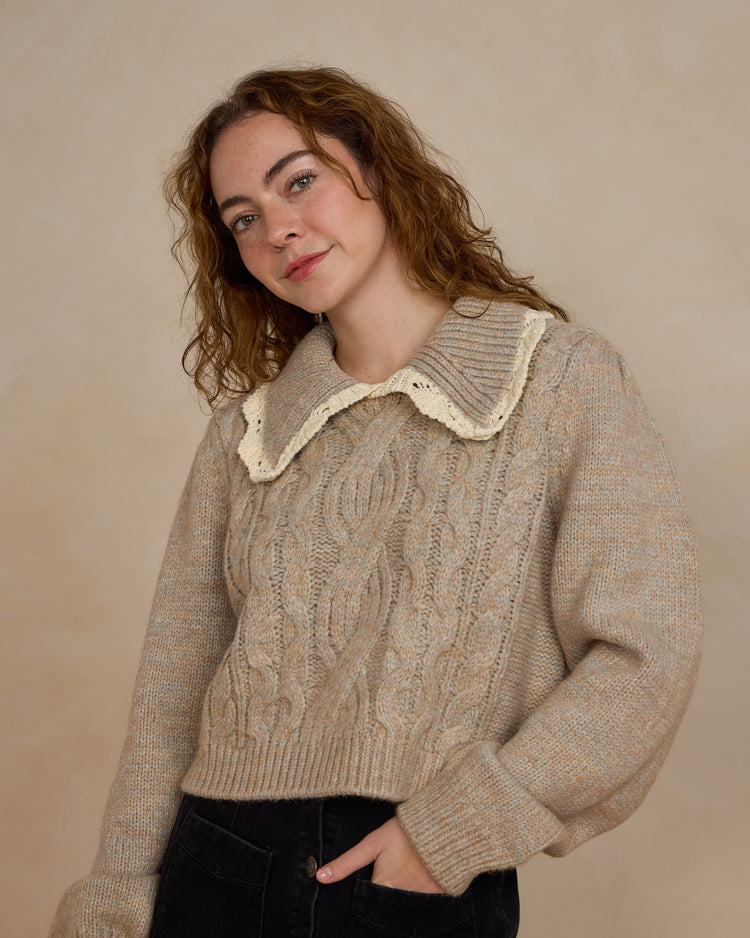 ALICE SWEATER | HEATHERED SAND