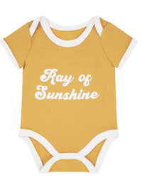 Ray of Sunshine Bamboo Terry Ringer Baby Onesie
