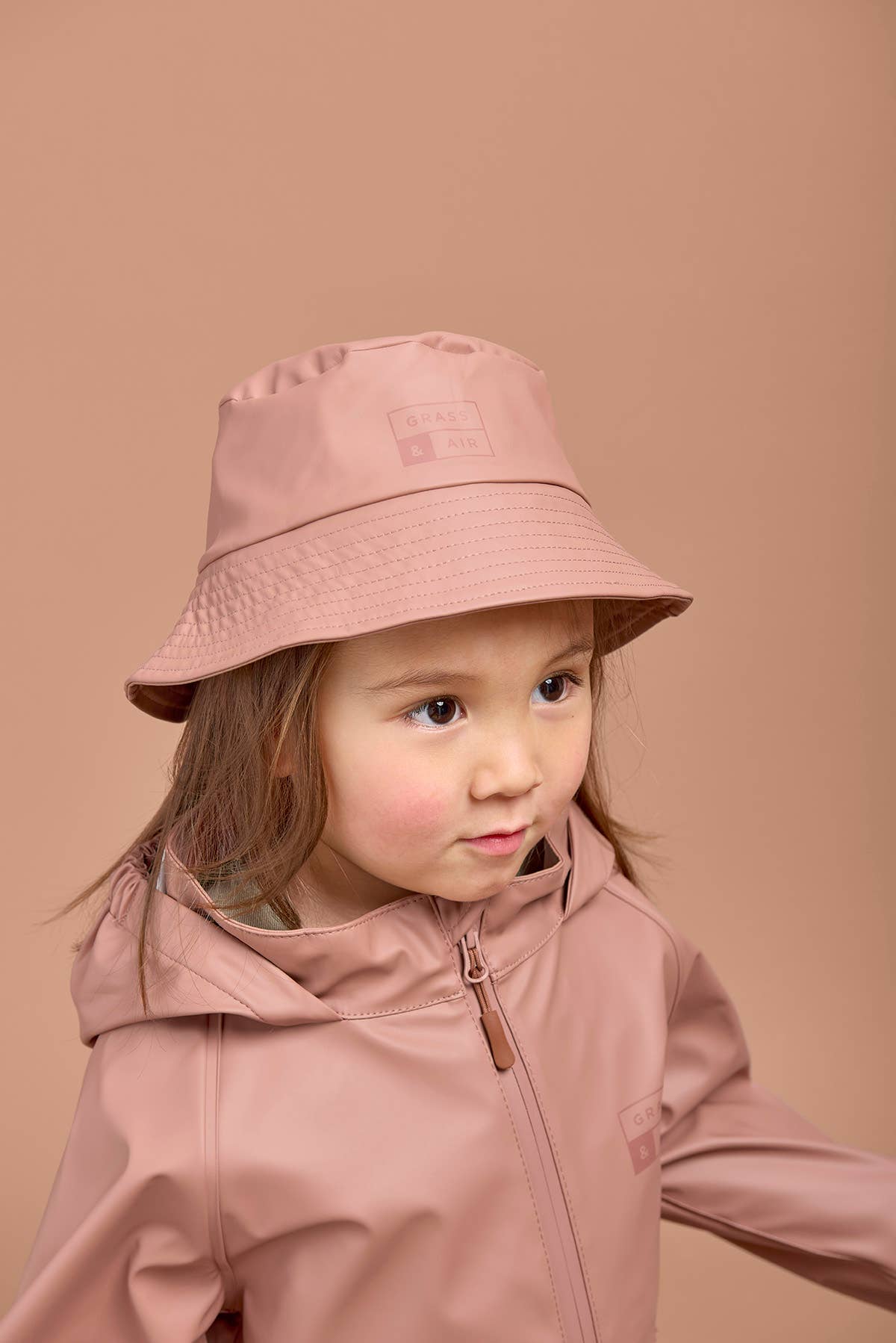 Rose PU Kids Bucket Hat