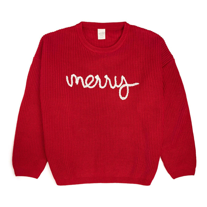 Merry Christmas Yarn Knit Adult Sweater - Holiday Sweater