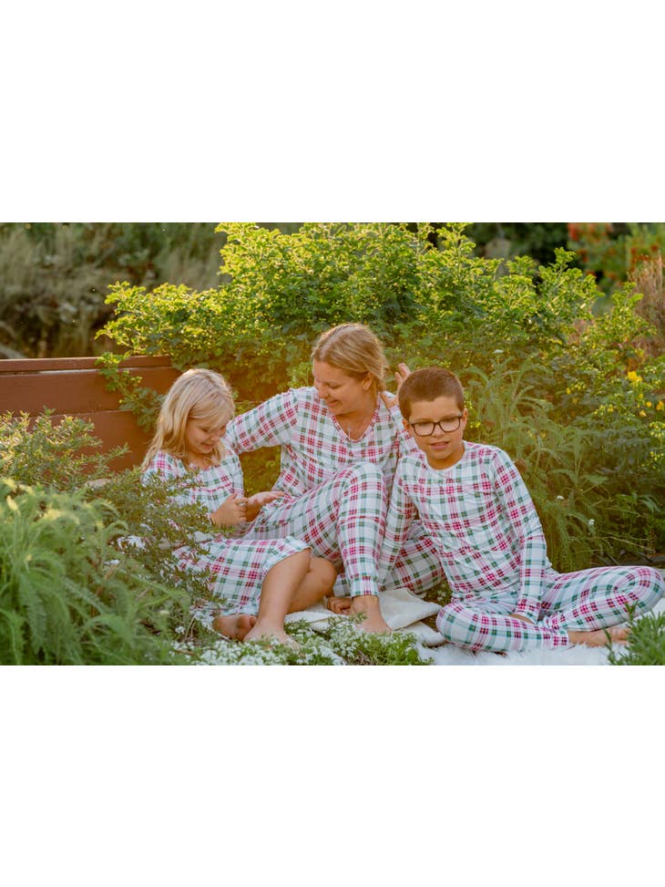 Kids Pajama - White Tartan