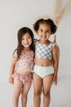 Girl's Two-Piece Tankini Swimsuit-Butterfly Garden
