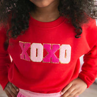 XOXO Patch Valentine's Day Sweatshirt -Kid's Valentine's Day