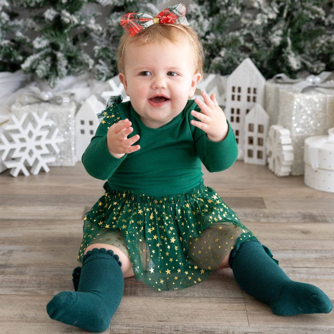 Emerald Shimmer Christmas Tutu Bodysuit