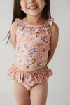 Girl's Two-Piece Tankini Swimsuit-Butterfly Garden