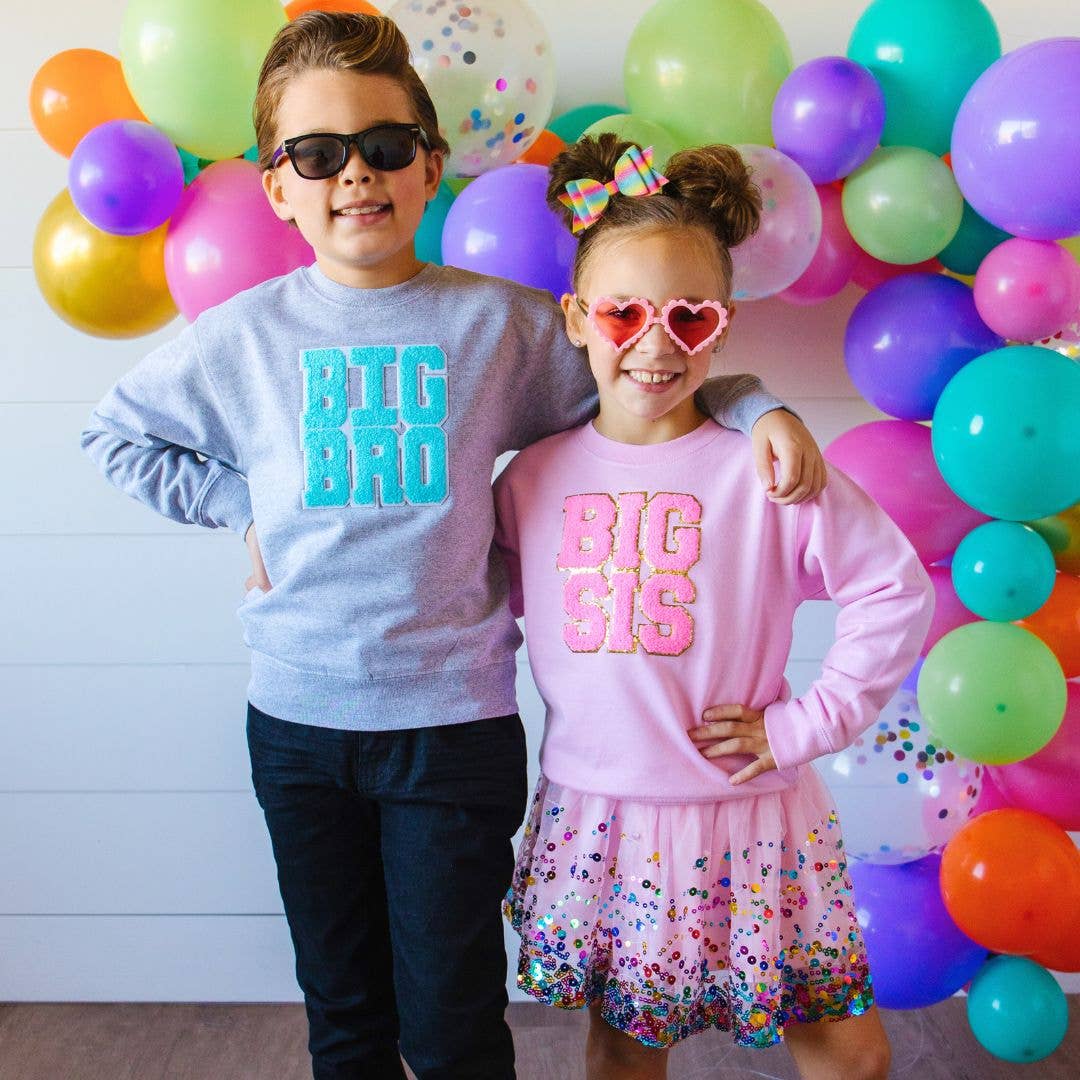 Big Sis Patch Sweatshirt - Family Fun - Birth Announcement -