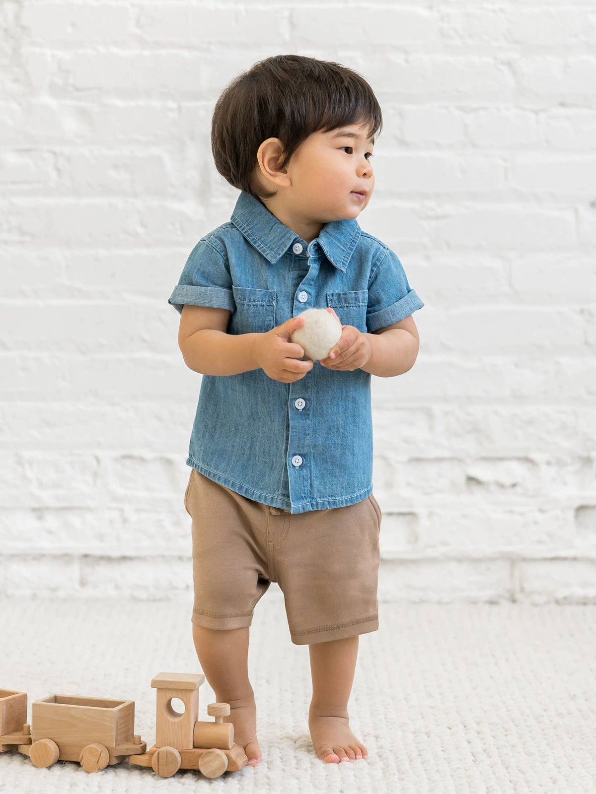 Organic Baby & Kids Graham Chambray Collared Button Down