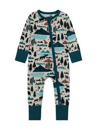 Baby Bamboo Pajamas - Convertible Sleeper  - Into the Wild