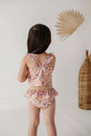 Girl's Two-Piece Tankini Swimsuit-Butterfly Garden