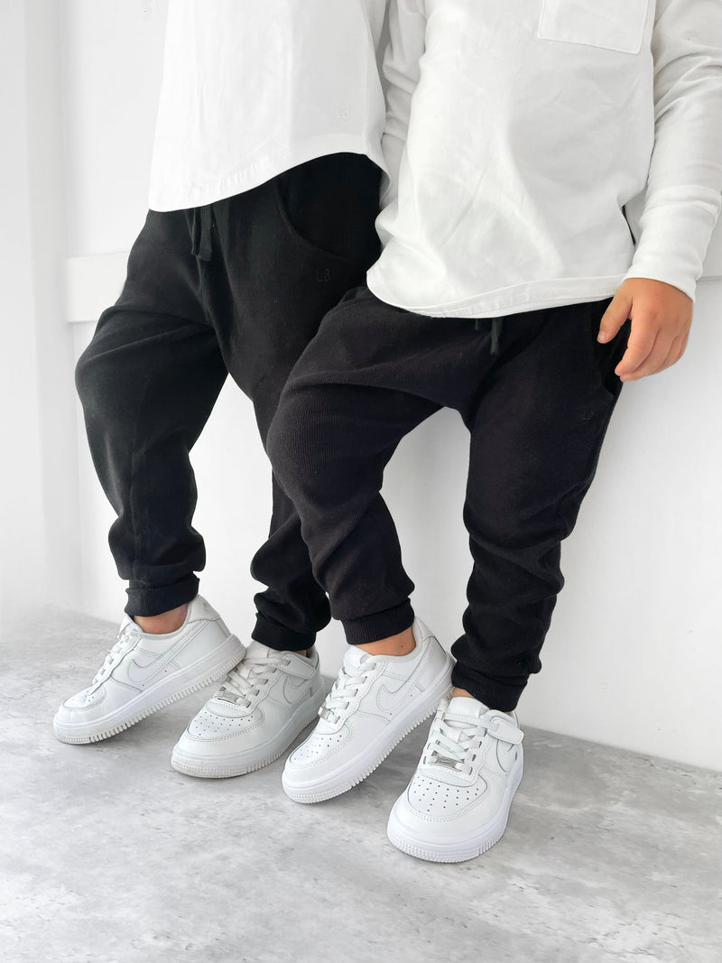 Ribbed Jogger - Black