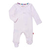 Organic Cotton Magnetic Footie - Love Lines Pointelle