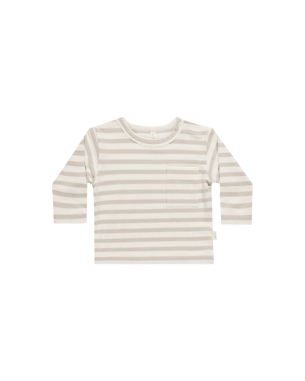 LONG SLEEVE POCKET TEE || GREY STRIPE