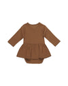 POINTELLE SKIRTED BODYSUIT || CINNAMON