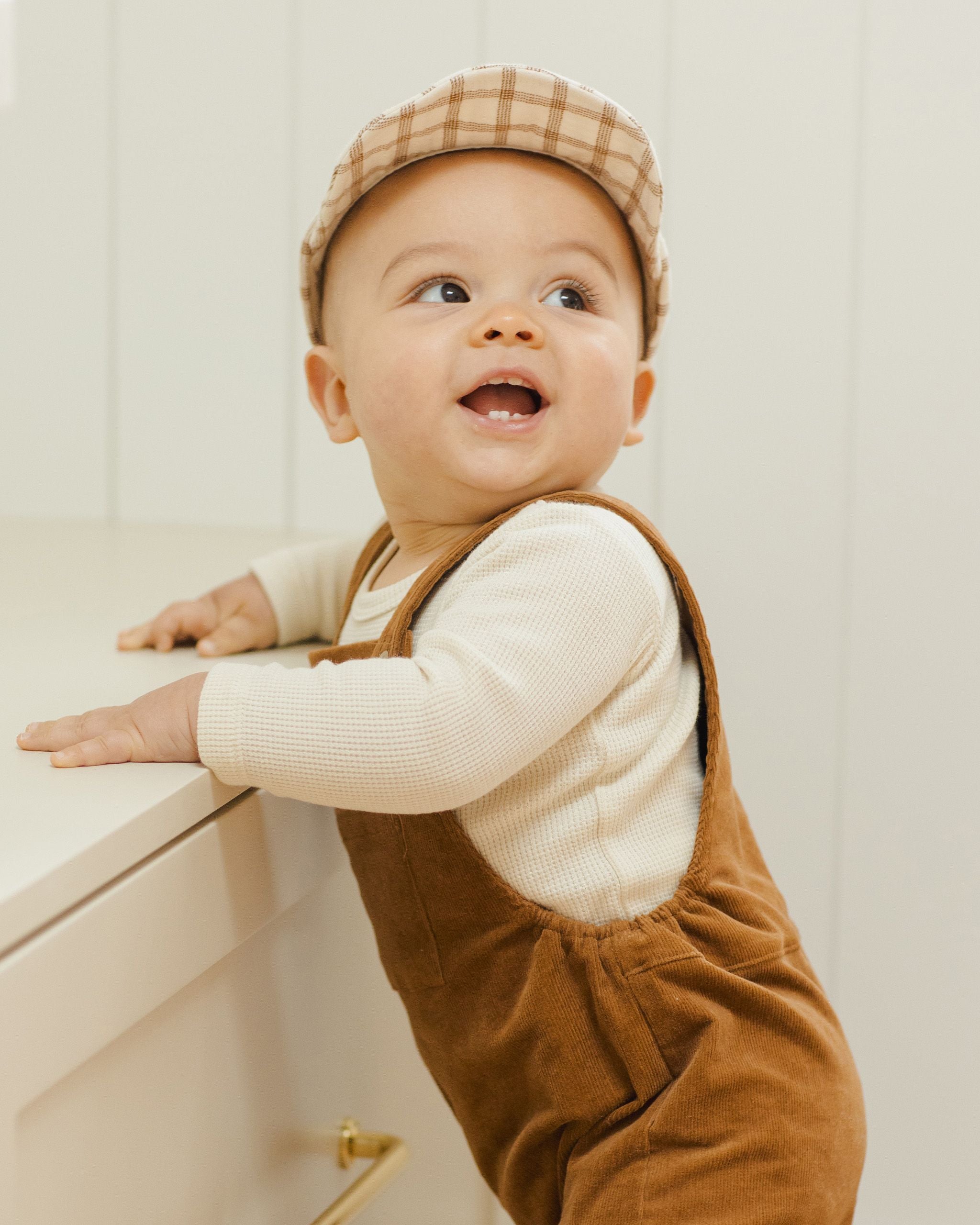 CORDUROY BABY OVERALLS || CINNAMON