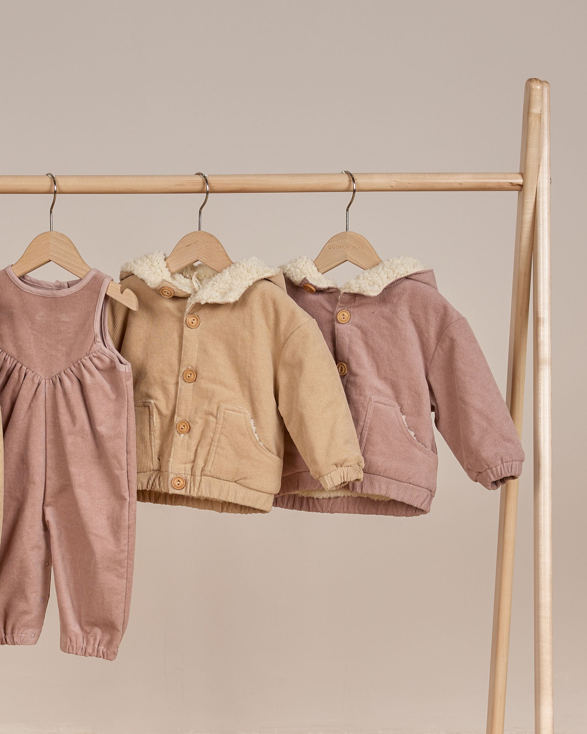 CORDUROY HOODED JACKET || MAUVE