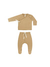 Wrap Top + Footed Pant Set - Honey