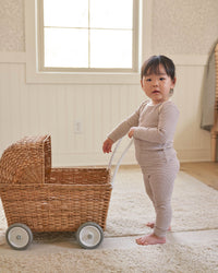 Ribbed Tee and Legging Set - Plum Stripe