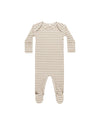 RIBBED FOOTIE || LATTE STRIPE