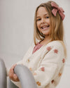 Boxy Crop Cardigan - Fall Flowers