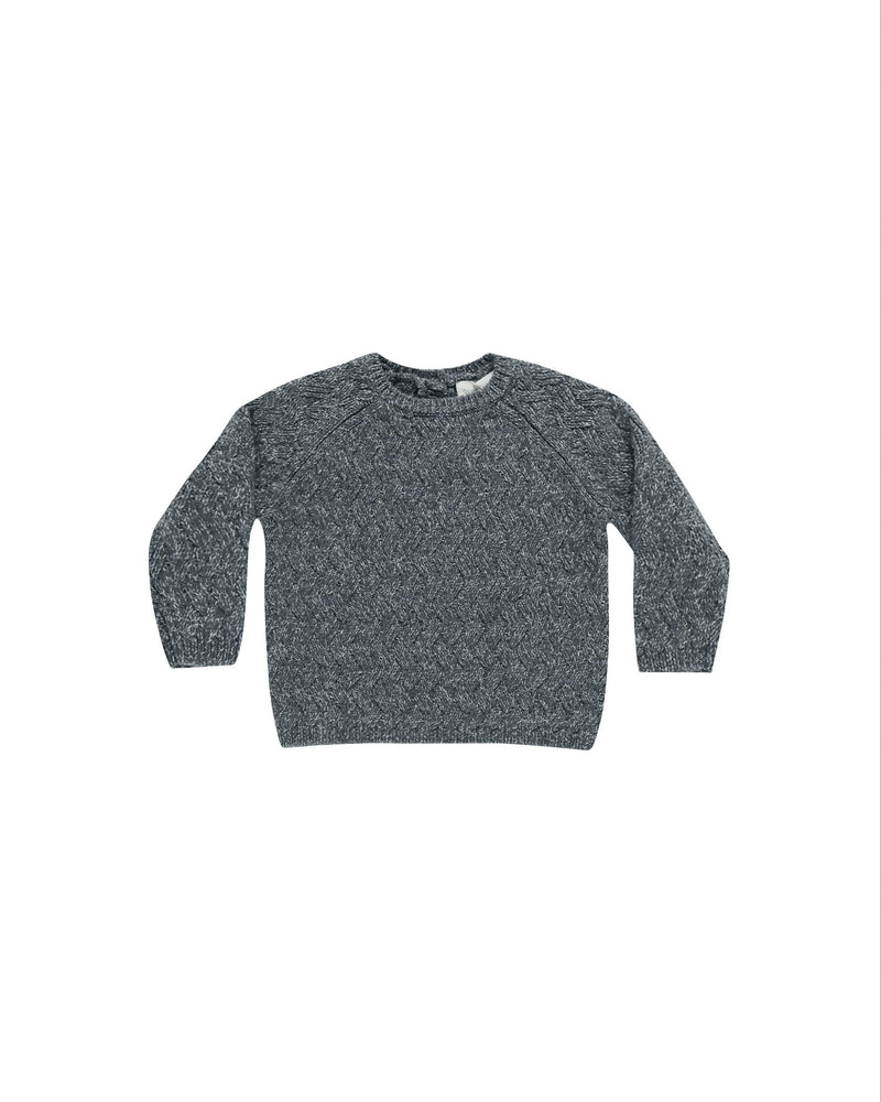 KNIT SWEATER || HEATHERED INDIGO