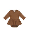 POINTELLE SKIRTED BODYSUIT || CINNAMON