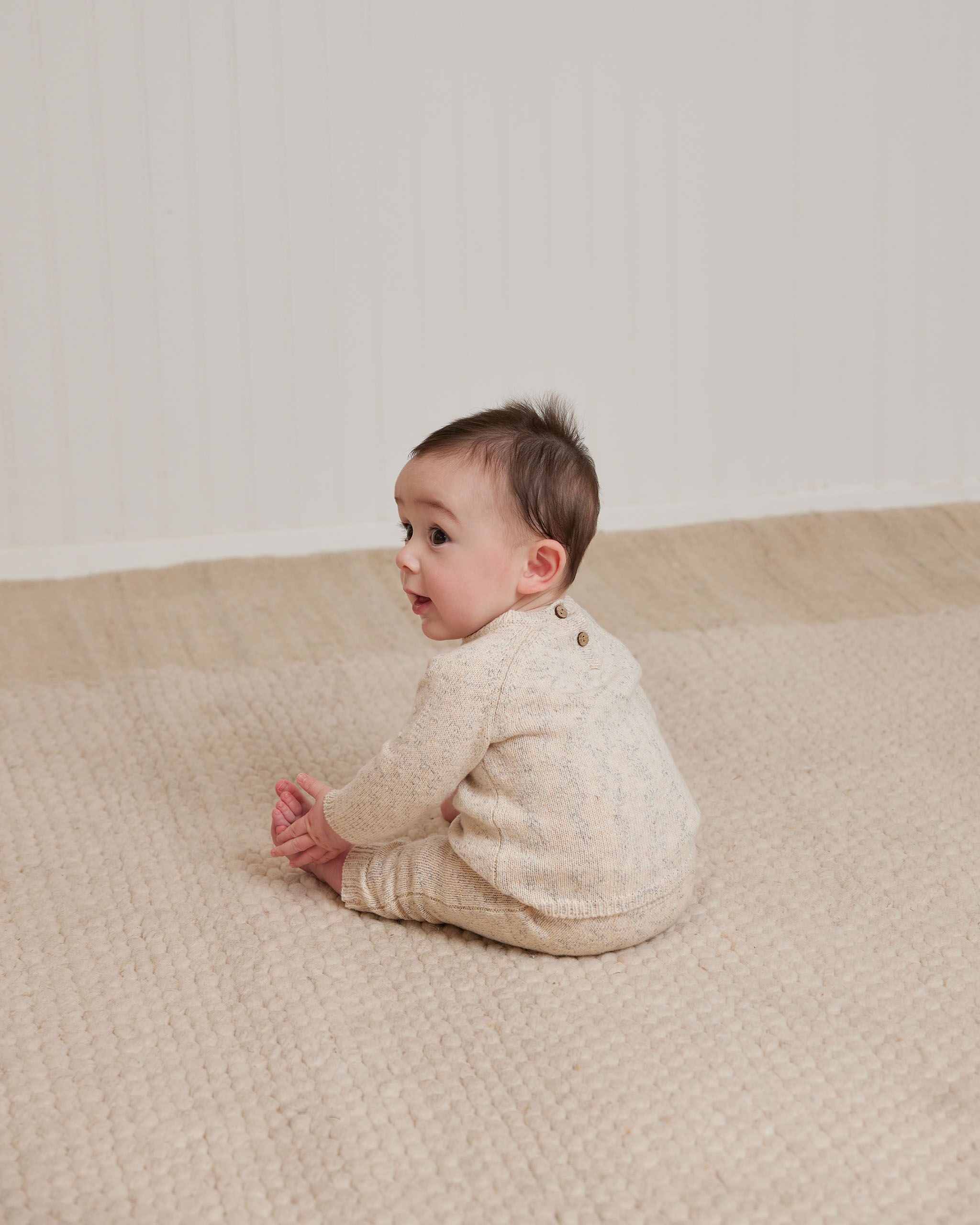 Speckled Knit Pant - Natural