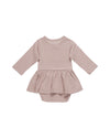 POINTELLE SKIRTED BODYSUIT || MAUVE