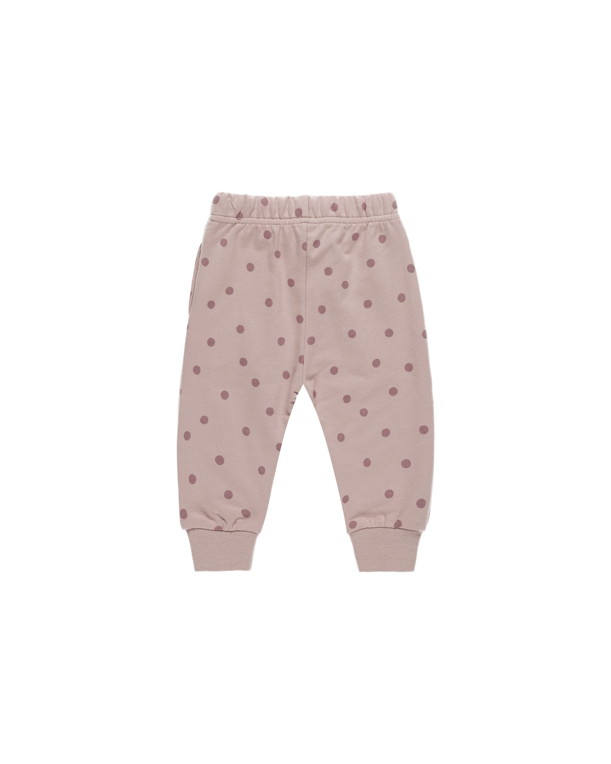 RELAXED FLEECE SWEATPANT || POLKA DOTS