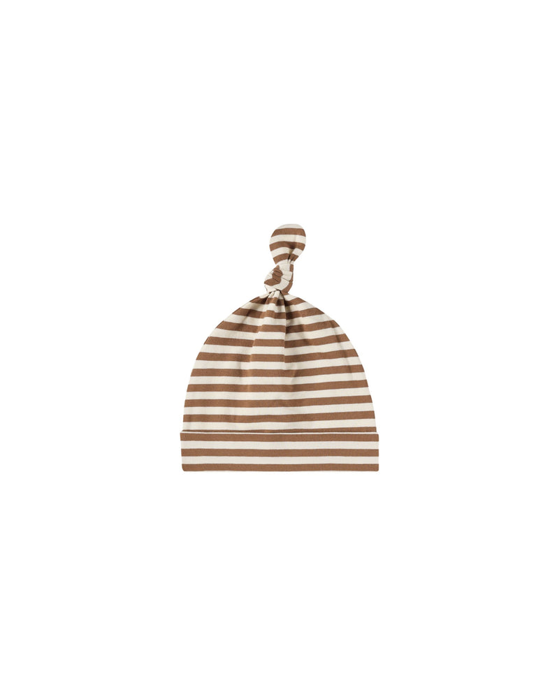 KNOTTED BABY HAT || CINNAMON STRIPE