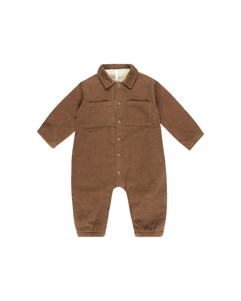 CORD BABY JUMPSUIT || SADDLE