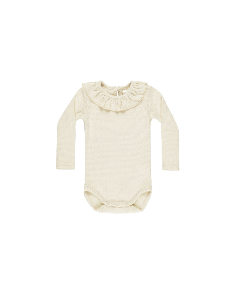 RUFFLE COLLAR BODYSUIT || NATURAL