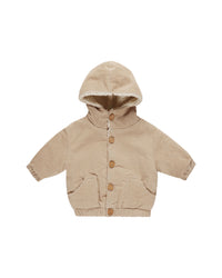 CORDUROY HOODED JACKET || LATTE