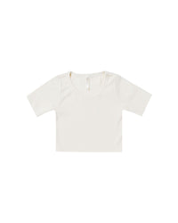 Ribbed Scoop Tee - Ivory