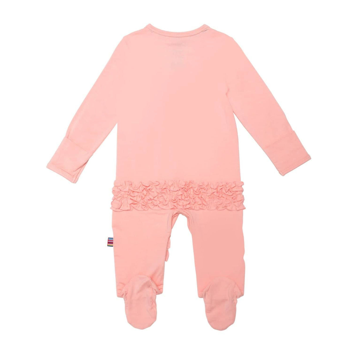 peach pop modal magnetic footie with ruffles