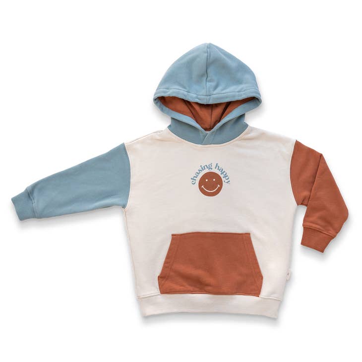 Organic French Terry Kids Hoodie - Chasing Happy