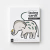 Wee Gallery jungle animals lacing cards against white backdrop
