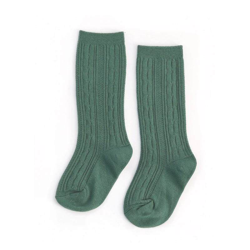 Spruce Cable Knit Knee Highs Socks