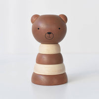 Wee Gallery bear wood stacker against white backdrop