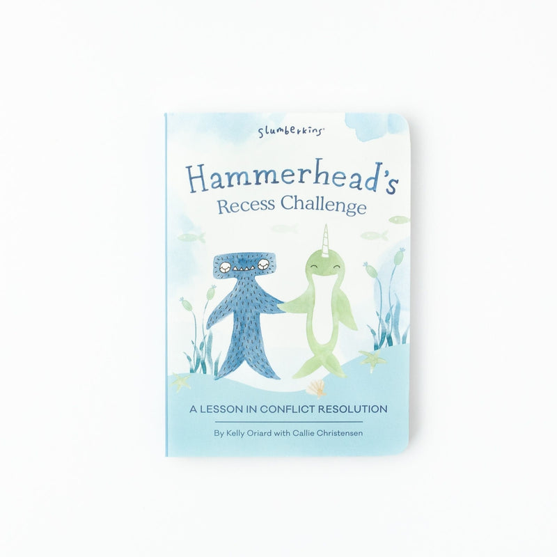 Hammerhead recess challenge board book against white backdrop
