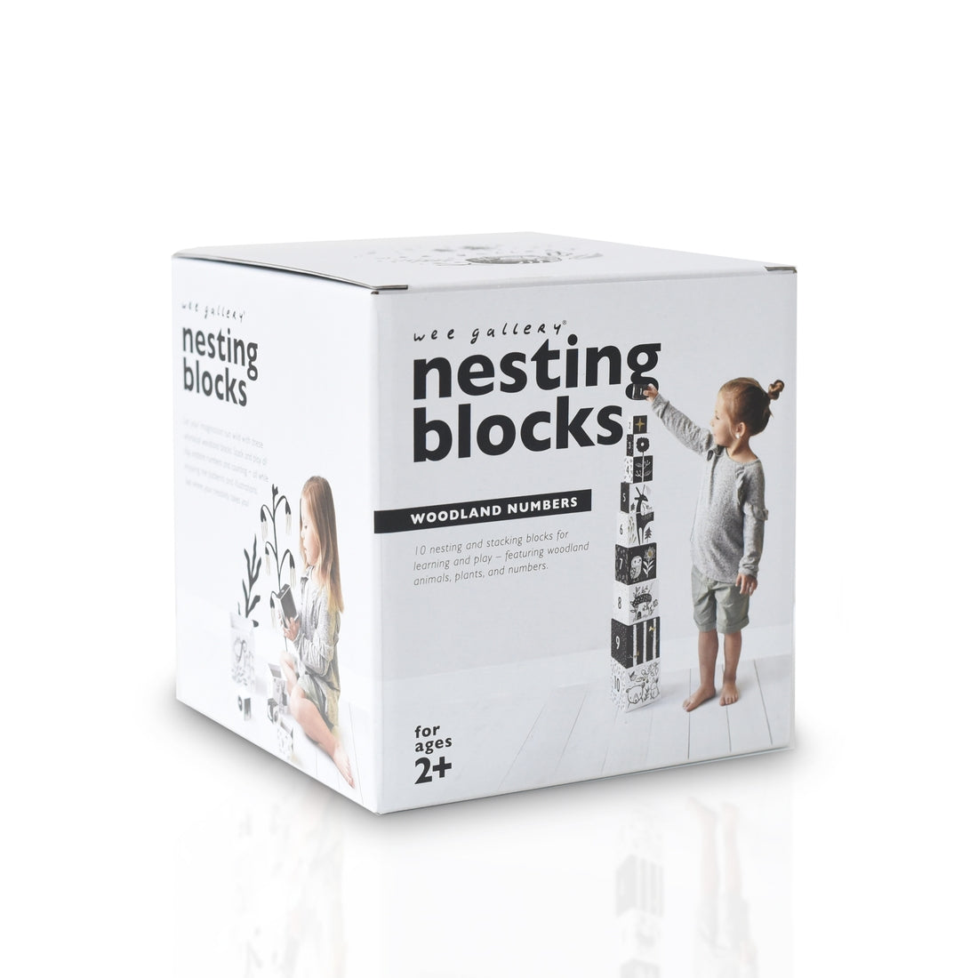 Wee Gallery woodland number nesting blocks against white backdrop