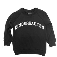 Portage and Main black kindergarten sweatshirt against white backdrop