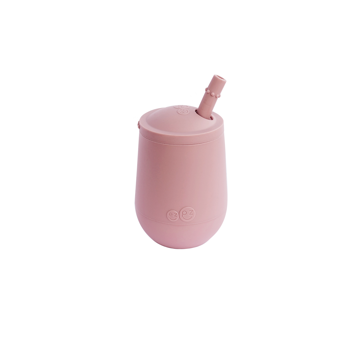 Ezpz Blush mini cup and straw training system against white backdrop