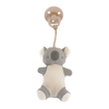 Itzy Ritzy Koala Bitzy Pals Natural rubber pacifier and stuffed animal against white backdrop