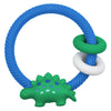 Itzy Ritzy dino cable ritzy rattle against white backdrop
